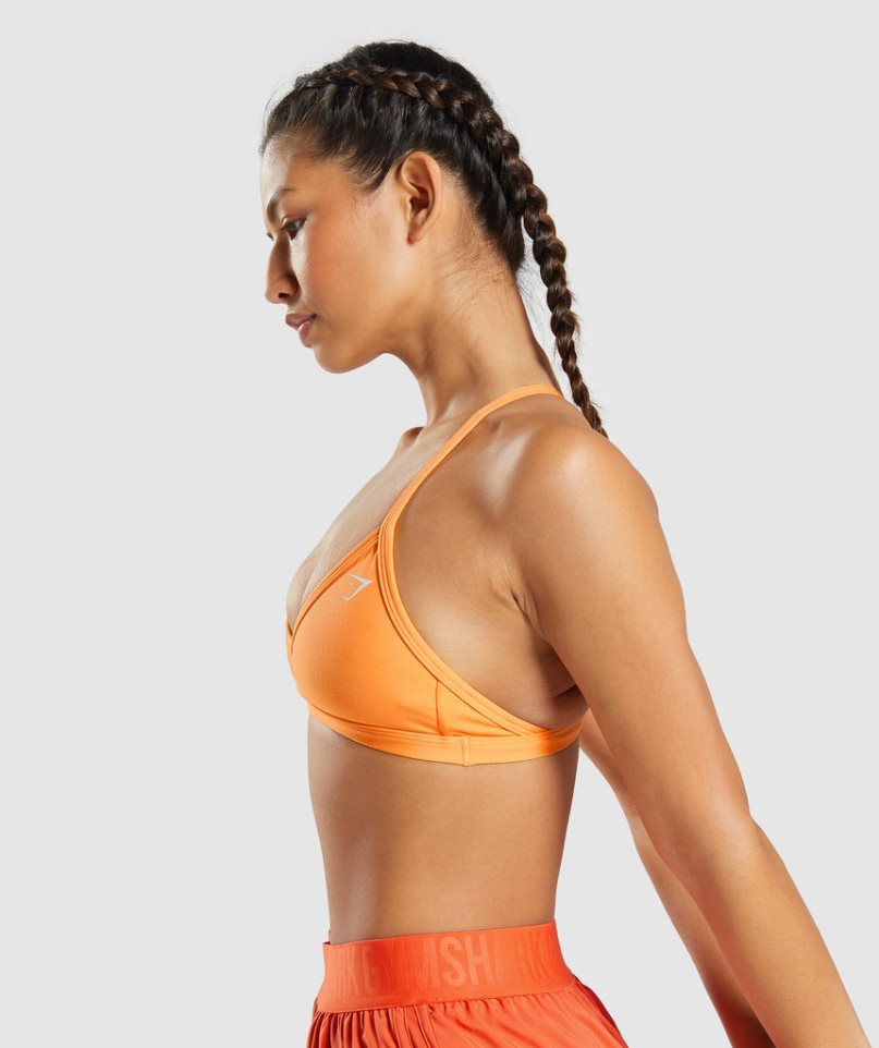 Women's Gymshark Minimal Sports Bra Orange | CA 705N18